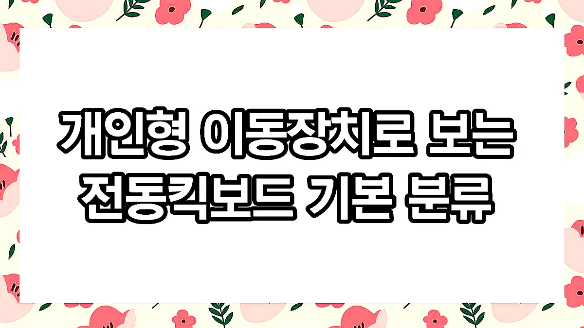 글의 개인형 이동장치로 보는 전동킥보드 기본 분류 이미지