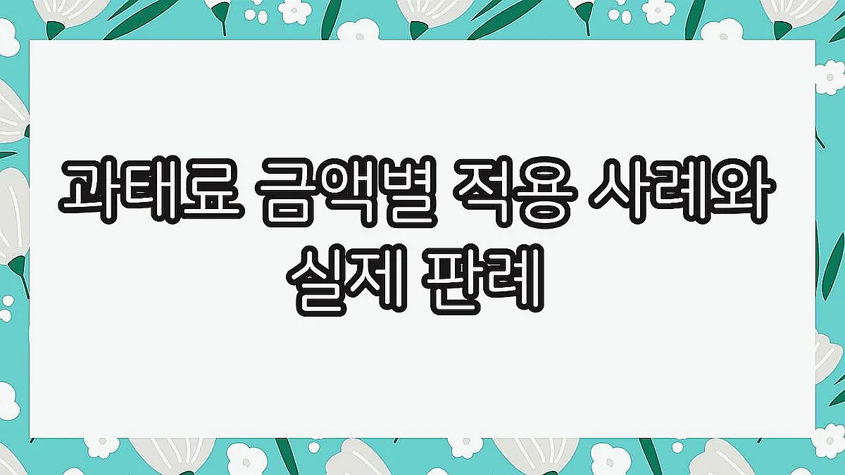 글의 과태료 금액별 적용 사례와 실제 판례 이미지