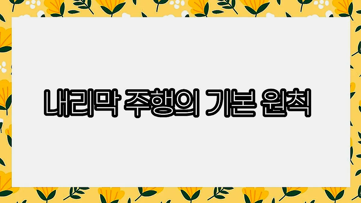 글의 내리막 주행의 기본 원칙 이미지 글의 내리막 주행의 기본 원칙 이미지