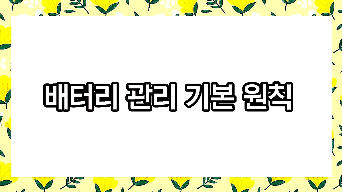 글의 배터리 관리 기본 원칙 이미지 글의 배터리 관리 기본 원칙 이미지