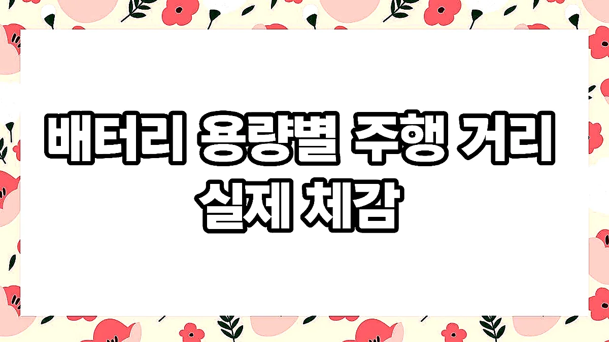 글의 배터리 용량별 주행 거리 실제 체감 이미지