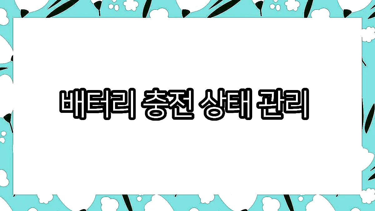 글의 배터리 충전 상태 관리 이미지 글의 배터리 충전 상태 관리 이미지
