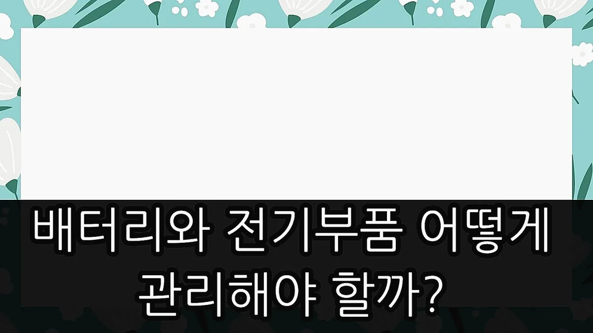 글의 배터리와 전기부품 어떻게 관리해야 할까? 이미지 글의 배터리와 전기부품 어떻게 관리해야 할까? 이미지