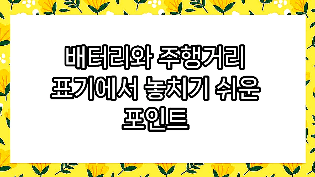 글의 배터리와 주행거리 표기에서 놓치기 쉬운 포인트 이미지