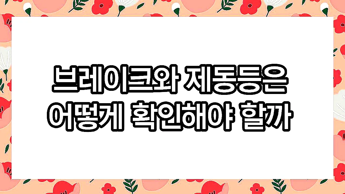 글의 브레이크와 제동등은 어떻게 확인해야 할까 이미지