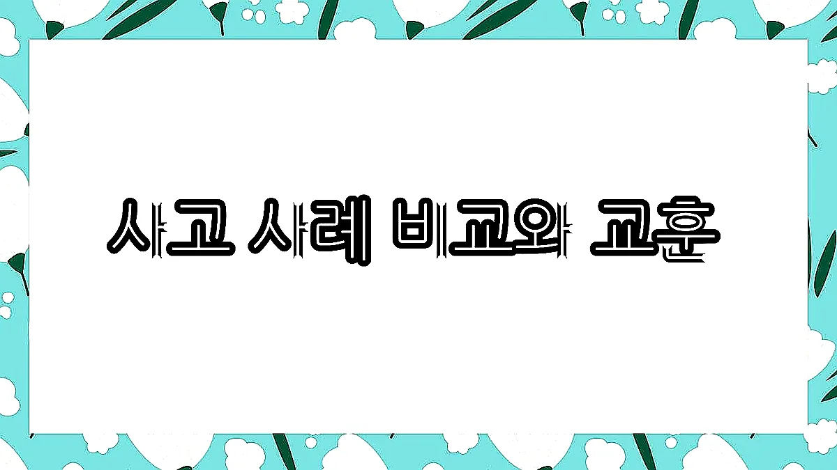 글의 사고 사례 비교와 교훈 이미지