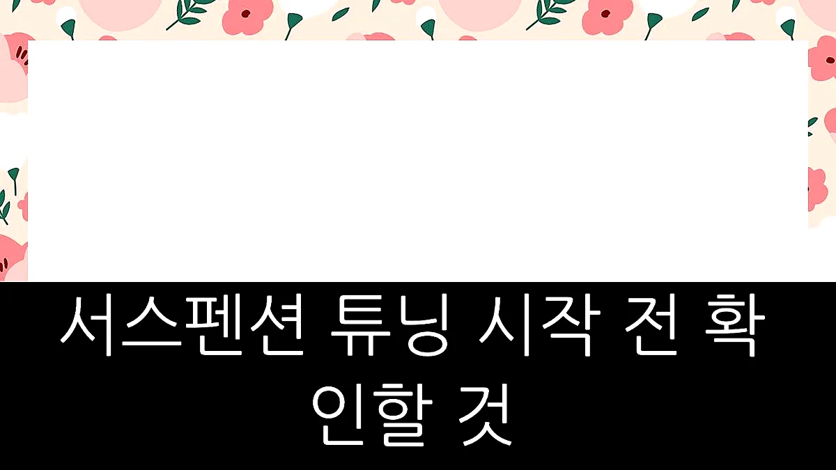 글의 서스펜션 튜닝 시작 전 확인할 것 이미지 글의 서스펜션 튜닝 시작 전 확인할 것 이미지