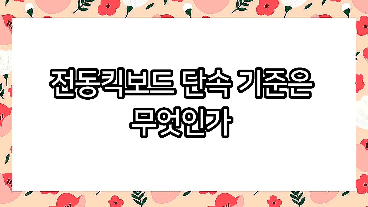 글의 전동킥보드 단속 기준은 무엇인가 이미지