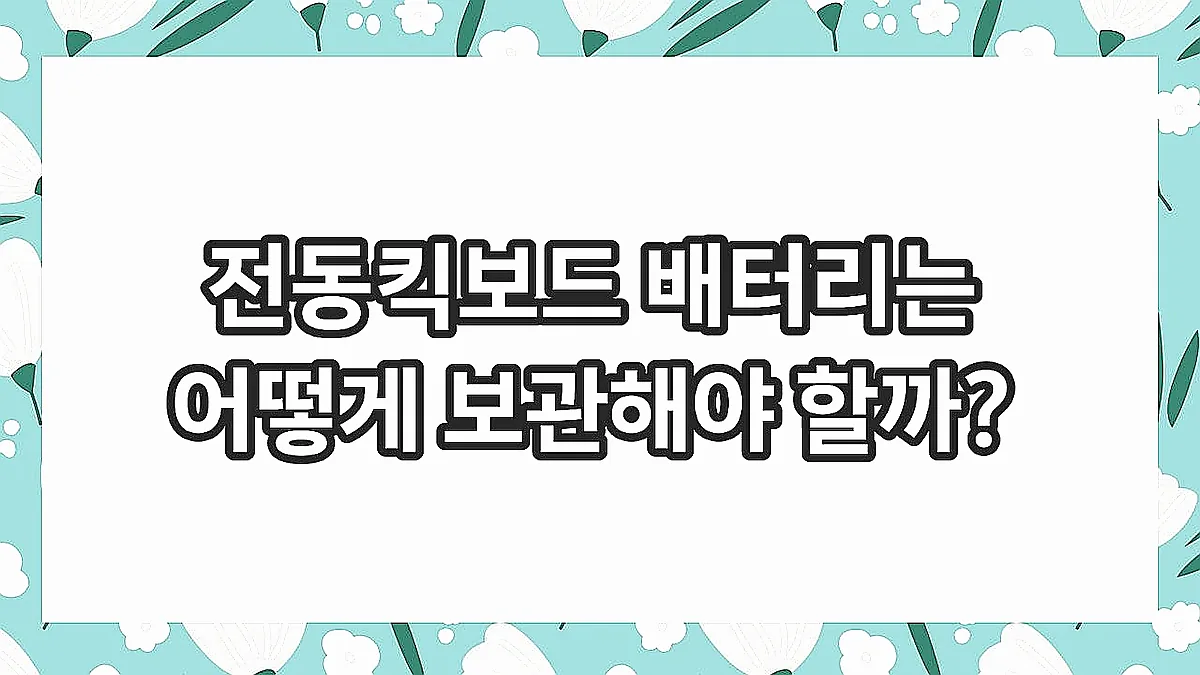 글의 전동킥보드 배터리는 어떻게 보관해야 할까? 이미지 글의 전동킥보드 배터리는 어떻게 보관해야 할까? 이미지