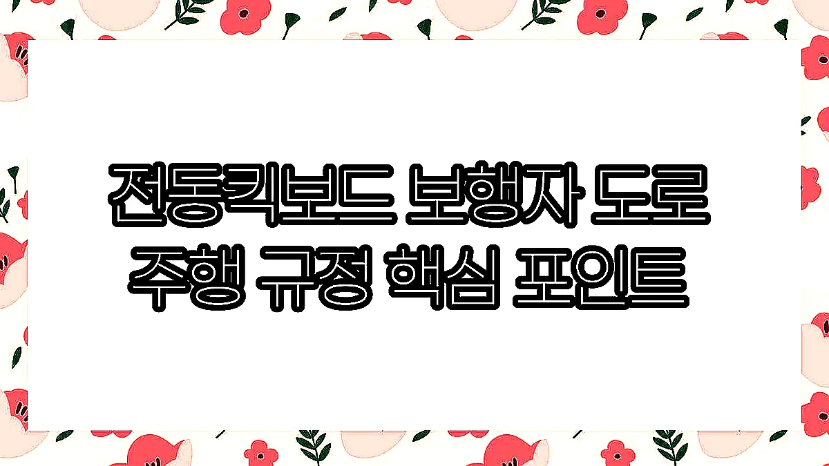 글의 전동킥보드 보행자 도로 주행 규정 핵심 포인트 이미지 글의 전동킥보드 보행자 도로 주행 규정 핵심 포인트 이미지