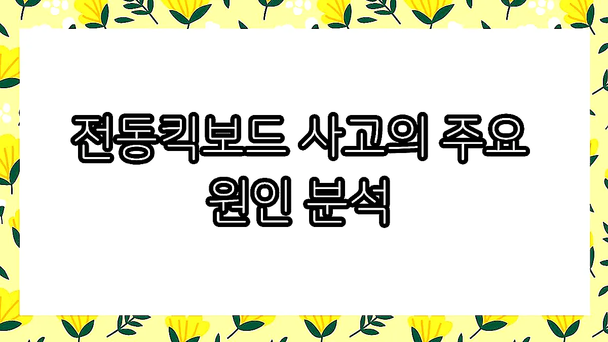 글의 전동킥보드 사고의 주요 원인 분석 이미지