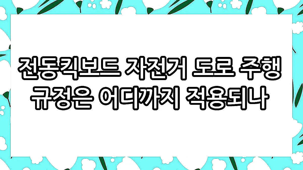 글의 전동킥보드 자전거 도로 주행 규정은 어디까지 적용되나 이미지