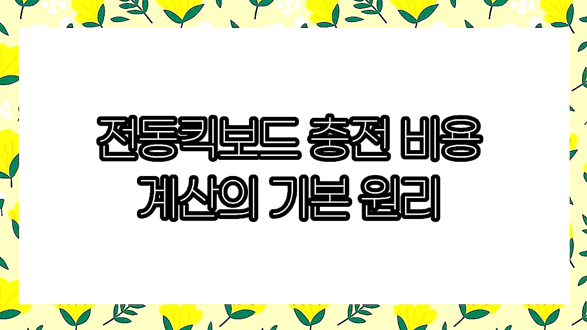 글의 전동킥보드 충전 비용 계산의 기본 원리 이미지 글의 전동킥보드 충전 비용 계산의 기본 원리 이미지