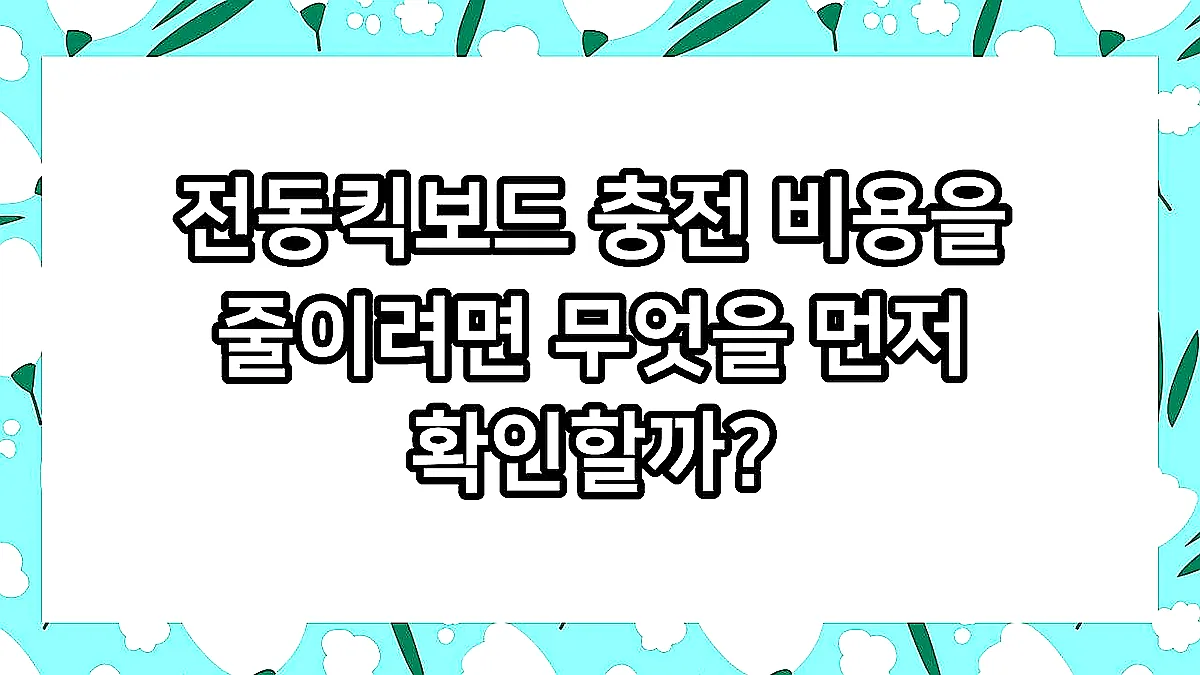 글의 전동킥보드 충전 비용을 줄이려면 무엇을 먼저 확인할까? 이미지 글의 전동킥보드 충전 비용을 줄이려면 무엇을 먼저 확인할까? 이미지