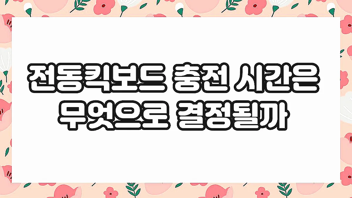 글의 전동킥보드 충전 시간은 무엇으로 결정될까 이미지 글의 전동킥보드 충전 시간은 무엇으로 결정될까 이미지