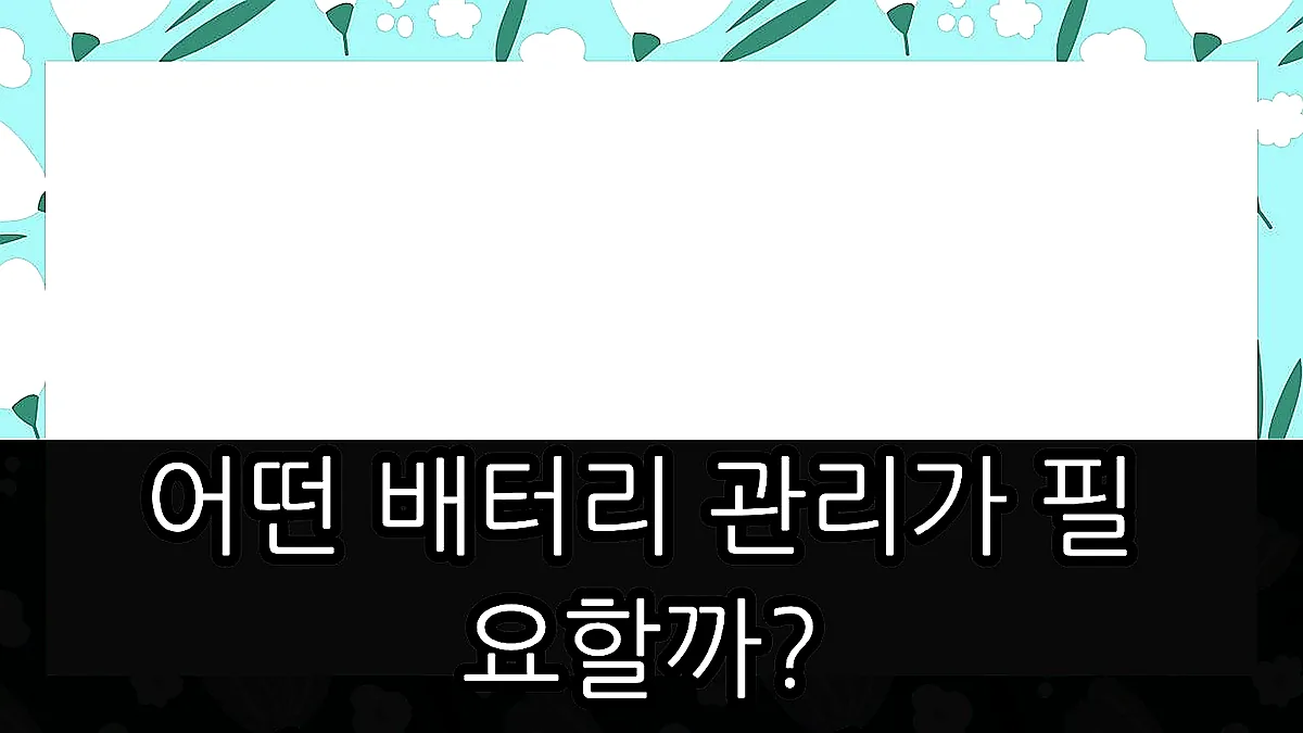 글의 어떤 배터리 관리가 필요할까? 이미지