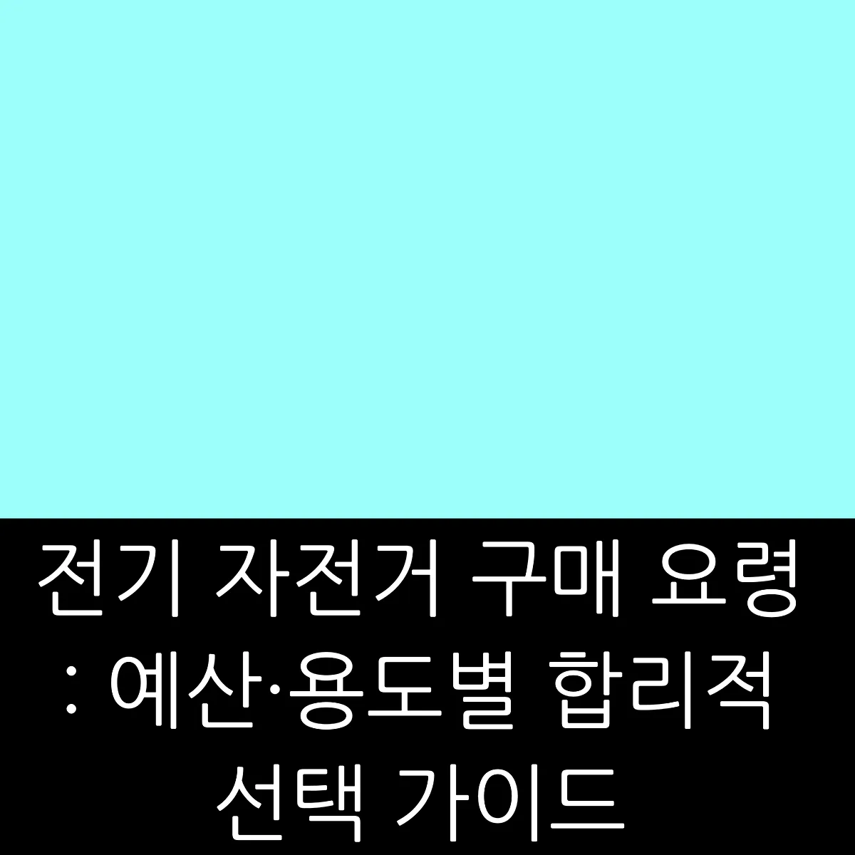 전기 자전거 구매 요령: 예산·용도별 합리적 선택 가이드 썸네일