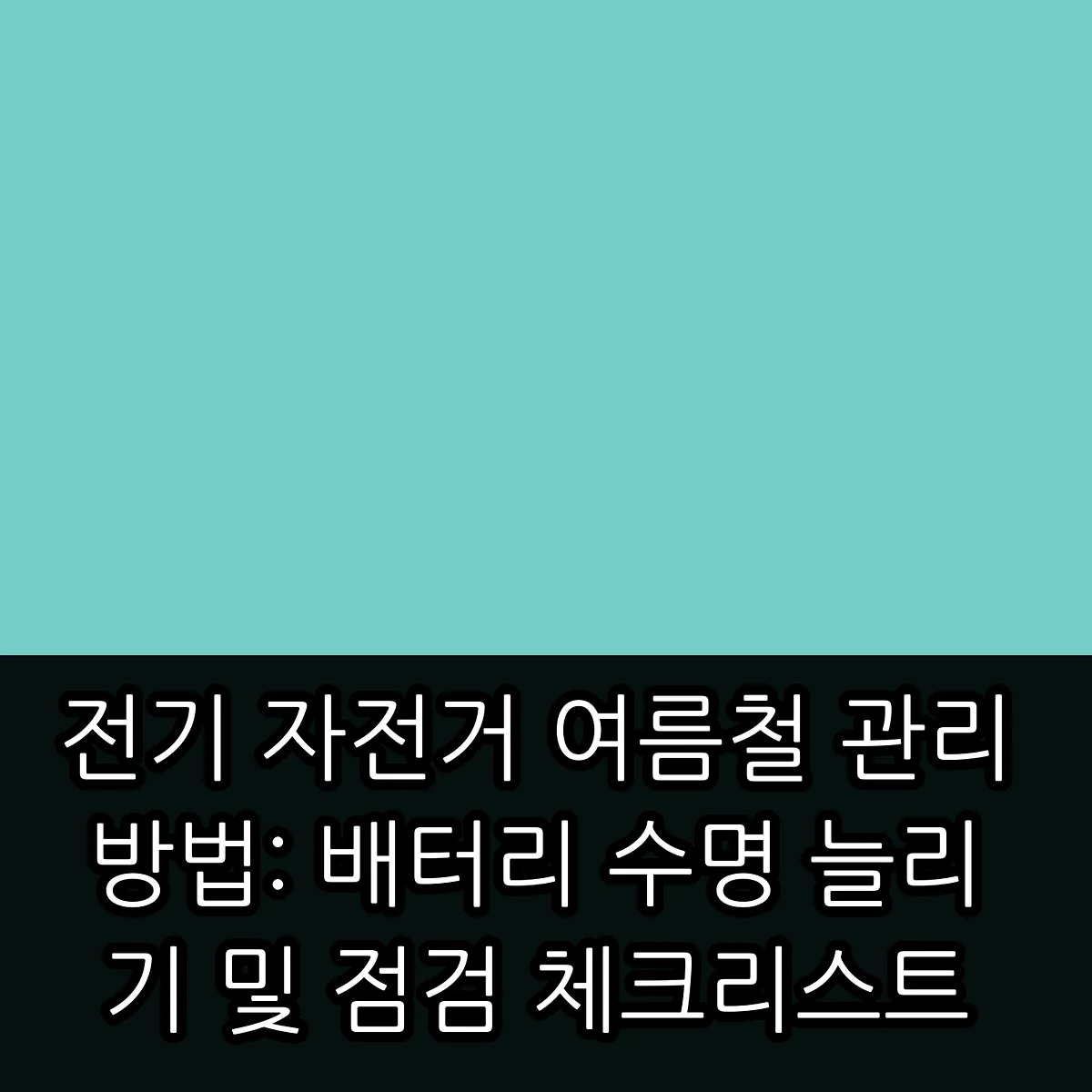 전기 자전거 여름철 관리 방법: 배터리 수명 늘리기 및 점검 체크리스트 썸네일